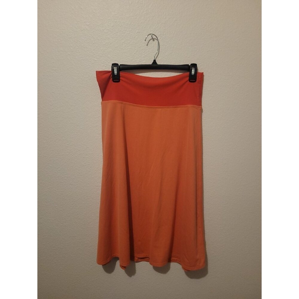 Title Nine Jersey Knit Pull One 2 Tone Orange A Line Skirt Wmn S Knee